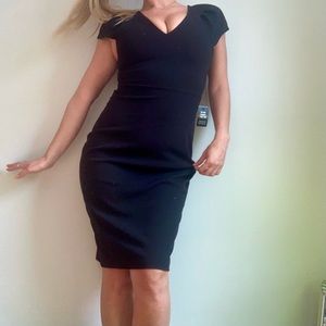 NWT Cap/ ruffled sleeved little black dress